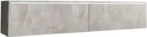 TV-Lowboard mit LED ca. 140x30 cm Beton Optik, Grau