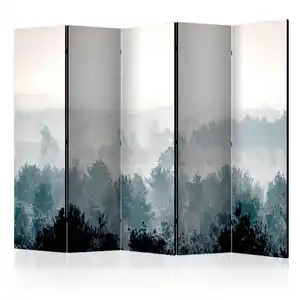 artgeist Paravent, Pastellblau, Grauweiß, Holz, Kunststoff, Textil, Kiefer, massiv, Bäume, 225x172x3 cm, Motiv auf Vorder- und Rückseite, Akustikschaumstoff, Wohnzimmer, Raumteiler & Paravents, Pa