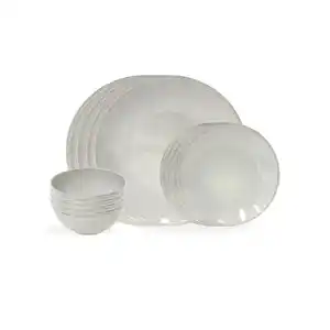 Costa Nova Kombiservice Friso, Grau, Keramik, 12-teilig, 740 ml, Handmade in Europe, Essen & Trinken, Geschirr, Geschirr-Sets, Kombiservice