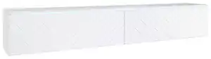 Lowboard ca. 180x30 cm mit LED Fischgräte Weiß, Weiß