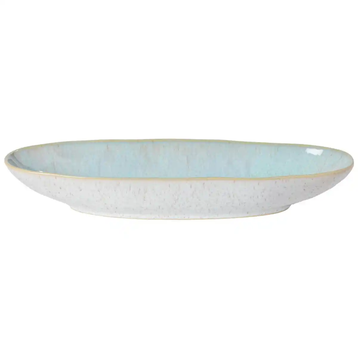 Bild 1 von Costa Nova Servierplatte Eivissa, Hellblau, Weiß Hochglanz, Keramik, oval, 33x11 cm, Handmade in Europe, hitzebeständig, Tischkultur & Servieren, Servierplatten