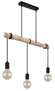 Hängeleuchte Gregor max. 60 Watt, Naturfarben, Schwarz