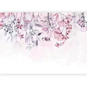 artgeist Fototapete, Weiß, Pink, Textil, Blätter, 400x280 cm, CE, Tapeten & Wandverkleidungen, Fototapeten