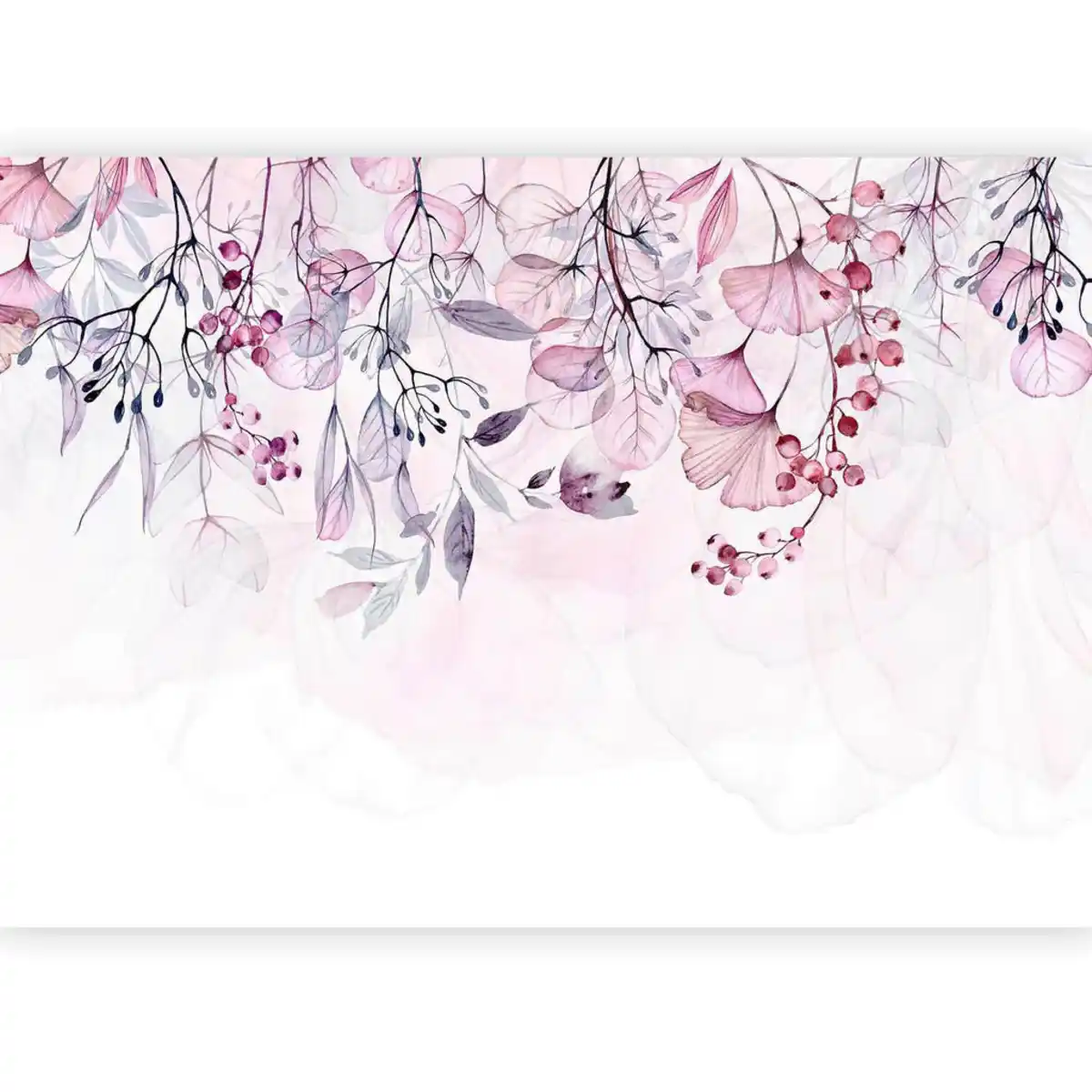 Bild 1 von artgeist Fototapete, Weiß, Pink, Textil, Blätter, 400x280 cm, CE, Tapeten & Wandverkleidungen, Fototapeten