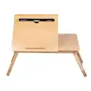 Bild 1 von Laptoptisch, Braun, Holz, Bambus, 34x27.5x53.5 cm, höhenverstellbar, klappbar, Getränkehalter, justierbare Füße, Arbeitszimmer, Schreibtische, Laptoptische
