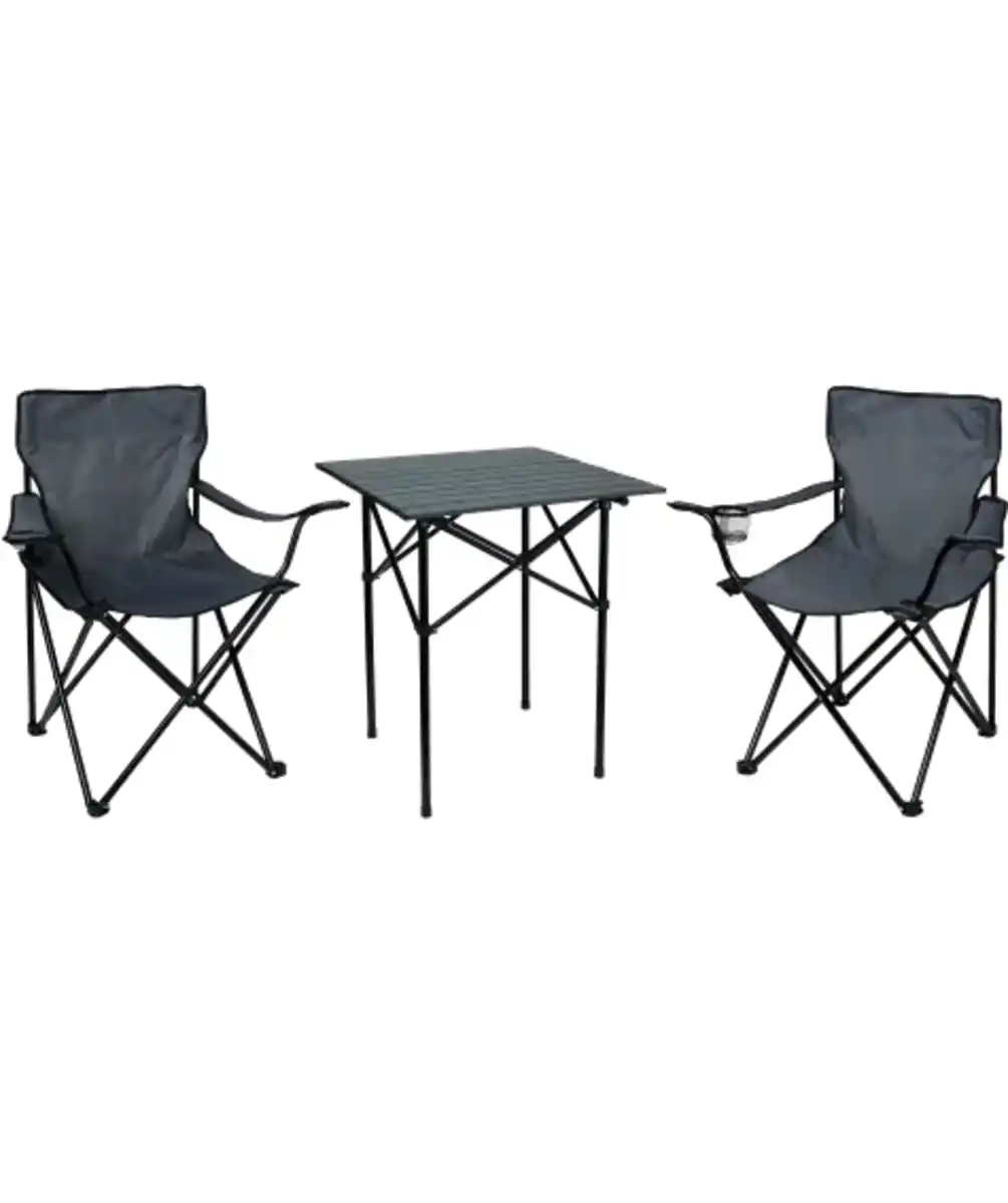 Bild 1 von Campingset mit Klapptisch und 2 Stühlen, anthrazit