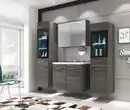 Bild 1 von Badmöbel-Set 5-tlg. Madrit mit LED ca. 120 cm Eiche Dekor, Eichefarben