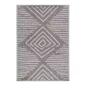 Flachwebteppich Aruba Grau ca. 240x340cm, Grau