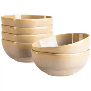 Mäser Schüssel Cordelia, Sand, Keramik, 6-teilig, organisch, 6.5 cm, lebensmittelecht, Essen & Trinken, Geschirr, Schalen & Schüsseln, Schüsseln