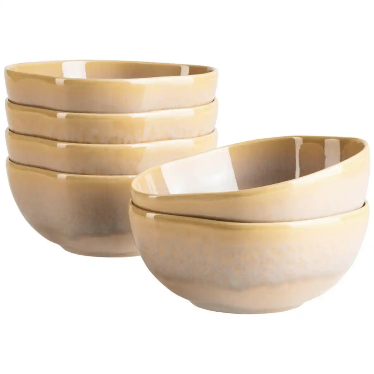 Bild 1 von Mäser Schüssel Cordelia, Sand, Keramik, 6-teilig, organisch, 6.5 cm, lebensmittelecht, Essen & Trinken, Geschirr, Schalen & Schüsseln, Schüsseln