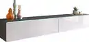 Bild 1 von Lowboard ca. 180x30 cm mit LED Anthrazit/Weiß hochgl., Anthrazit, Weiß Hochglanz