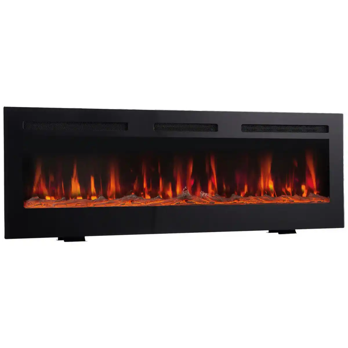 Bild 1 von Elektrokamin, Schwarz, Metall, Glas, 152.4x46.6x11.9 cm, Fernbedienung, Flammeneffekt separat schaltbar, Überhitzungsschutz, Thermostat, Dimmer, Freizeit, Heizen & Kühlen, Elektrokamine