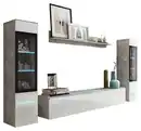 Bild 1 von Wohnwand Vera 4-tlg. ca. 240x130 cm  Grau/Weiß, Weiß Hochglanz, Grau
