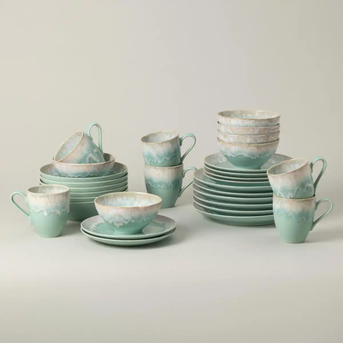 Bild 1 von Costa Nova Kombiservice Taormina, Türkis, Keramik, 30-teilig, 410 ml,410 ml,650 ml, Handmade in Europe, Essen & Trinken, Geschirr, Geschirr-Sets, Kombiservice