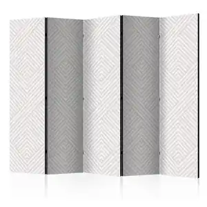 artgeist Paravent, Grauweiß, Holz, Textil, Kiefer, massiv, geometrisch, 225x172x3 cm, Motiv auf Vorderseite, Wohnzimmer, Raumteiler & Paravents, Paravents