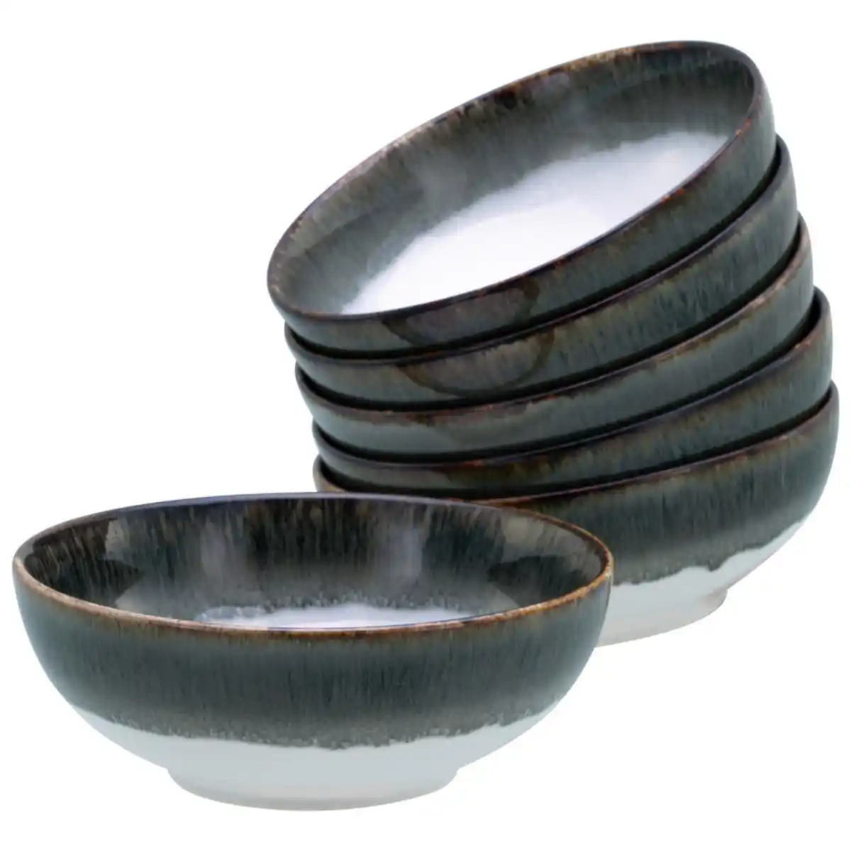 Bild 1 von Creatable Schüsselset Cascade, Grau, Weiß, Keramik, 6-teilig, rund, lebensmittelecht, stapelbar, Essen & Trinken, Geschirr, Schalen & Schüsseln, Schüsselset