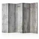 Bild 1 von artgeist Paravent, Grau, Grauweiß, Holz, Textil, Kiefer, massiv, Mauer, 225x172x3 cm, Motiv auf Vorder- und Rückseite, Wohnzimmer, Raumteiler & Paravents, Paravents