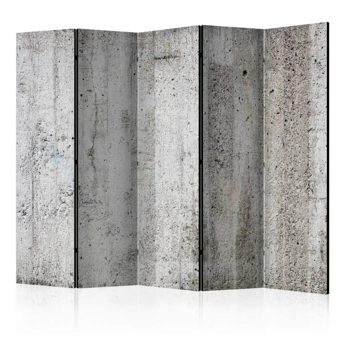 Bild 1 von artgeist Paravent, Grau, Grauweiß, Holz, Textil, Kiefer, massiv, Mauer, 225x172x3 cm, Motiv auf Vorder- und Rückseite, Wohnzimmer, Raumteiler & Paravents, Paravents