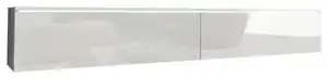 Lowboard ca. 180x30 cm mit LED Weiß Hochglanz, Weiß Hochglanz