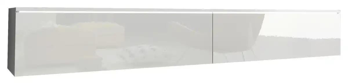 Bild 1 von Lowboard ca. 180x30 cm mit LED Weiß Hochglanz, Weiß Hochglanz
