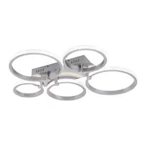 LED-Deckenleuchte in Silber max. 23 Watt Deckenlampe, Silberfarben
