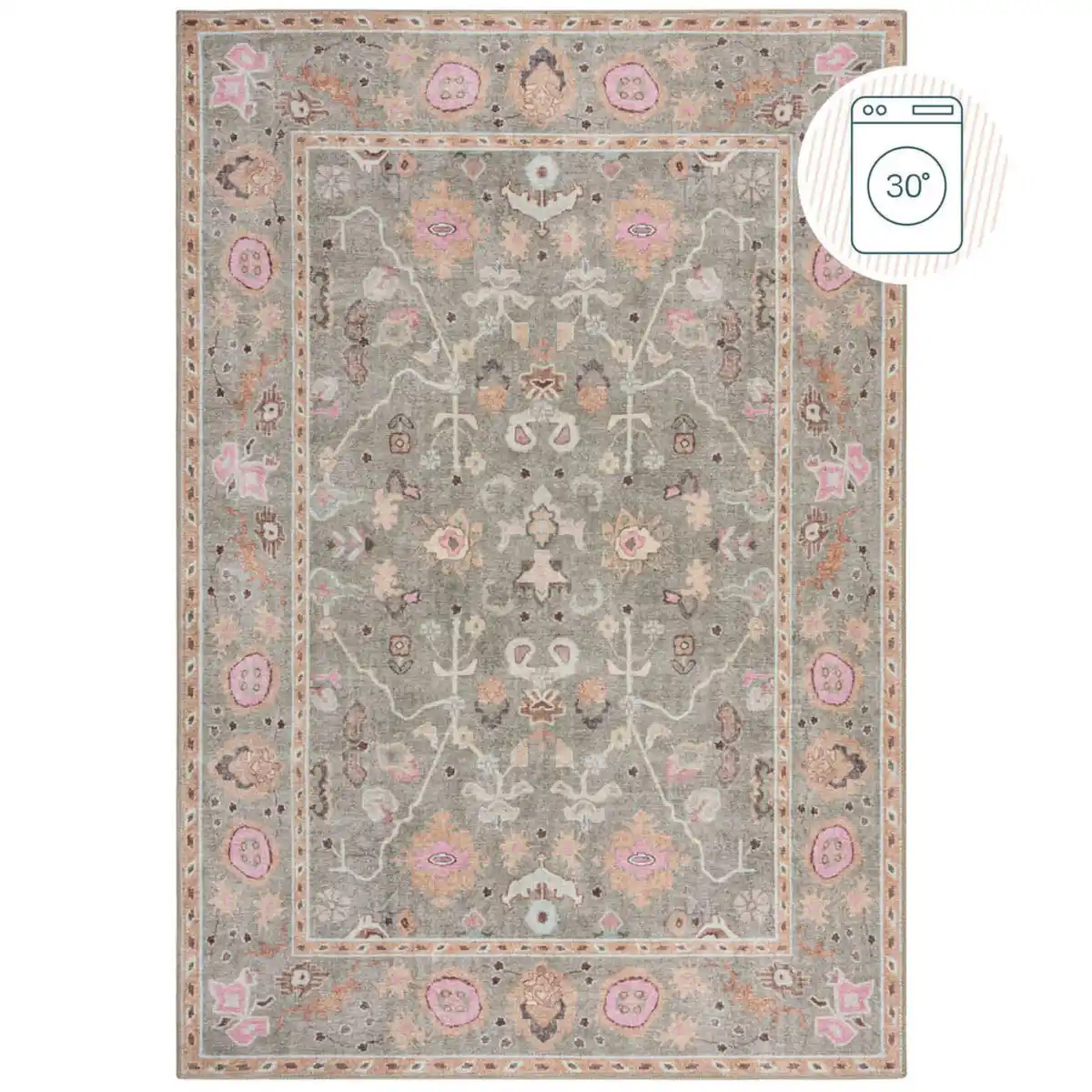 Bild 1 von Xora Webteppich, Grün, Textil, Vintage, rechteckig, 190x290 cm, Reach, AZO-frei, Bsci, Oeko-Tex® Standard 100, für Fußbodenheizung geeignet, Teppiche & Böden, Teppiche, Webteppiche
