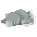 Bild 1 von Creatable Kombiservice Vintage Nature, Weiß, Hellgrau, Keramik, 16-teilig, 320 ml,400 ml, handbemalt, lebensmittelecht, stapelbar, Essen & Trinken, Geschirr, Geschirr-Sets, Kombiservice
