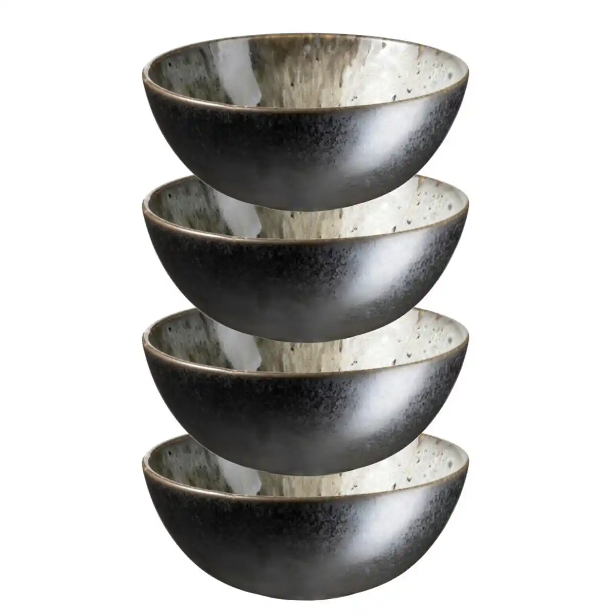 Bild 1 von Mäser Müslischalenset Carellia, Grau, Keramik, 4-teilig, rund, 6 cm, Grüner Punkt, Made in Europe, Essen & Trinken, Geschirr, Schalen & Schüsseln, Müslischalen