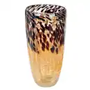 Bild 1 von Vase Tiger, Schwarz, Hellbraun, Glas, oval, 18x36.5x18 cm, auch für frische Blumen geeignet, Dekoration, Vasen, Glasvasen