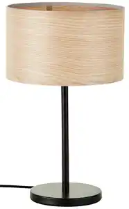Tischleuchte Romm in Schwarz max. 52 Watt, Hellbraun