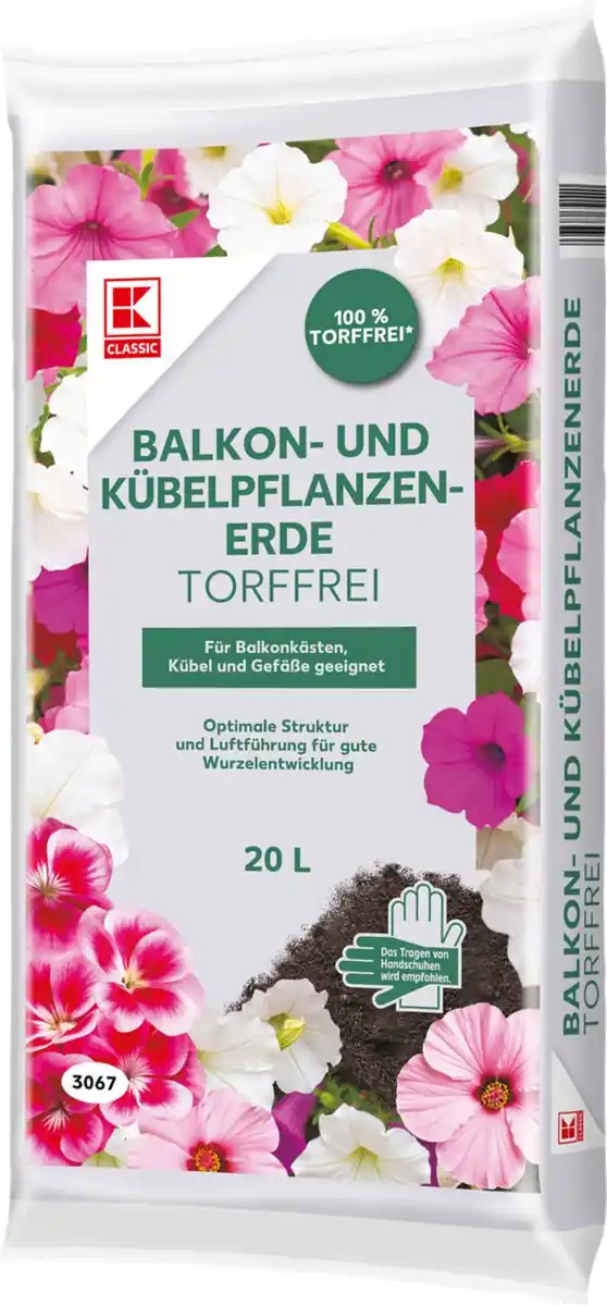 Bild 1 von K-CLASSIC Balkon-/Kübelpflanzenerde, 20-l-Packg.