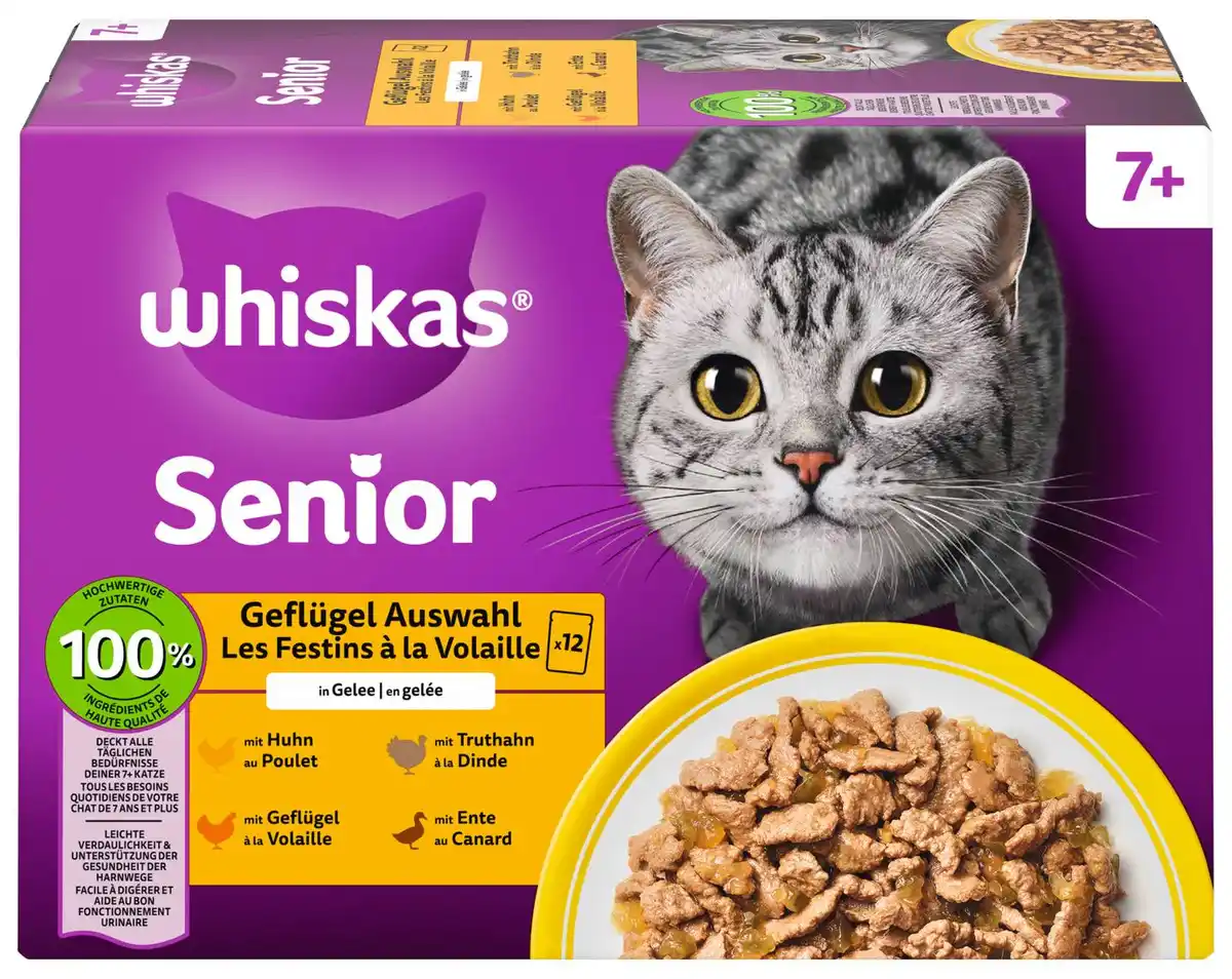 Bild 1 von WHISKAS Katzennassfutter, 12 x 85-g-Packg.