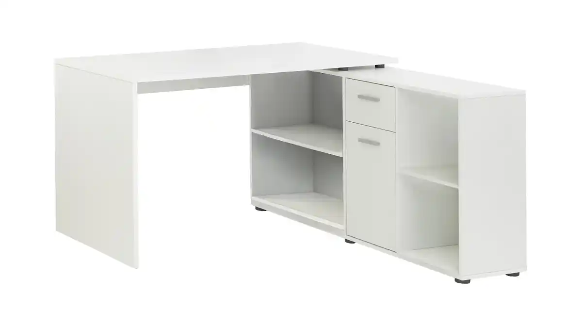 Bild 1 von Eck-Schreibtisch weiß 136 cm - mit Schublade - LEXO