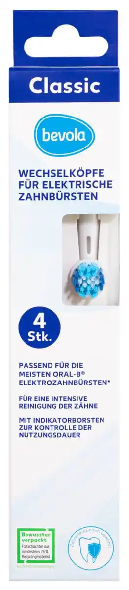 Bild 1 von BEVOLA® Wechselköpfe für elektr. Zahnbürsten, 4-St.-Packg.
