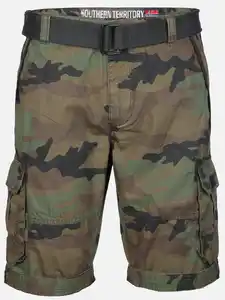 Herren Cargoshort im Used Look Grün