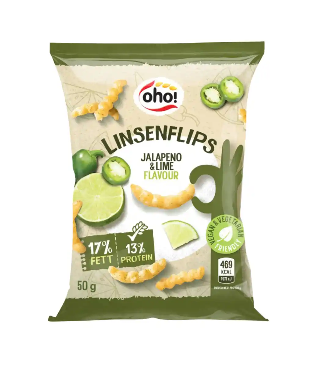 Bild 1 von OHO Linsenflips Jalapeno &amp; Lime Flavour