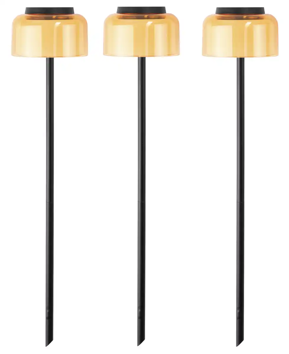 Bild 2 von IDEENWELT Solar-Gartenstecker 3er-Set orange