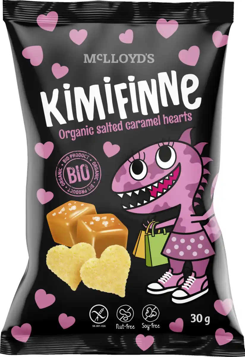 Bild 1 von Kimifinne Bio Salted Caramel Hearts, 30 g