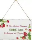 Bild 1 von IDEENWELT Deko-Metall-Schild Erdbeere & Sahne