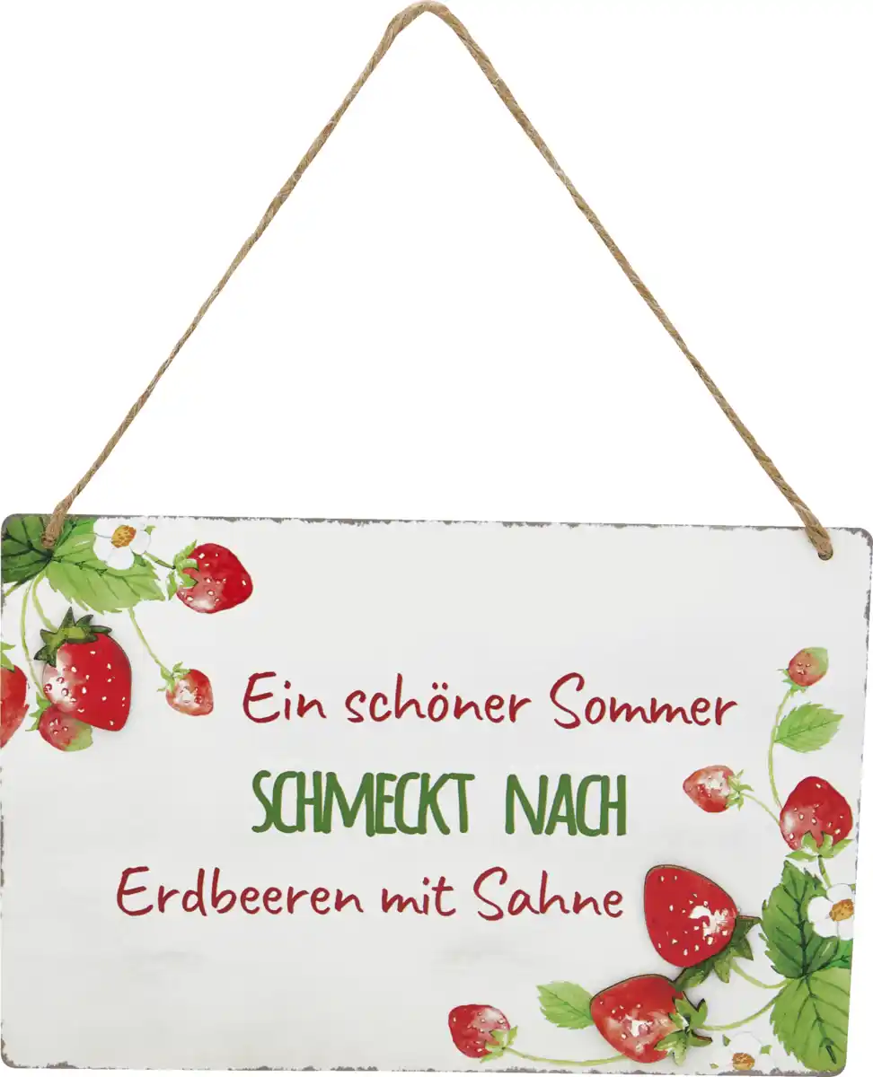 Bild 1 von IDEENWELT Deko-Metall-Schild Erdbeere & Sahne