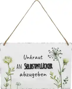 IDEENWELT Deko-Metall-Schild Garten & Unkraut