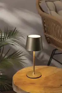 DEKOWELT IdeenW Akku-Tischleuchte klein Champagne
