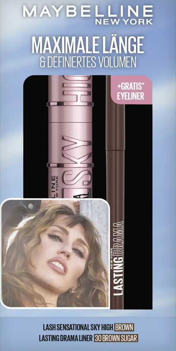 Bild 1 von Maybelline New York 2in1 Set: Lash Sensational Sky High Brown + Lasting Drama Automatic Liner 30 Brown Sugar