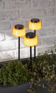 IDEENWELT Solar-Gartenstecker 3er-Set orange