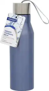 IDEENWELT EDELSTAHLFLASCHE MIT BAND BLAU 450 ML