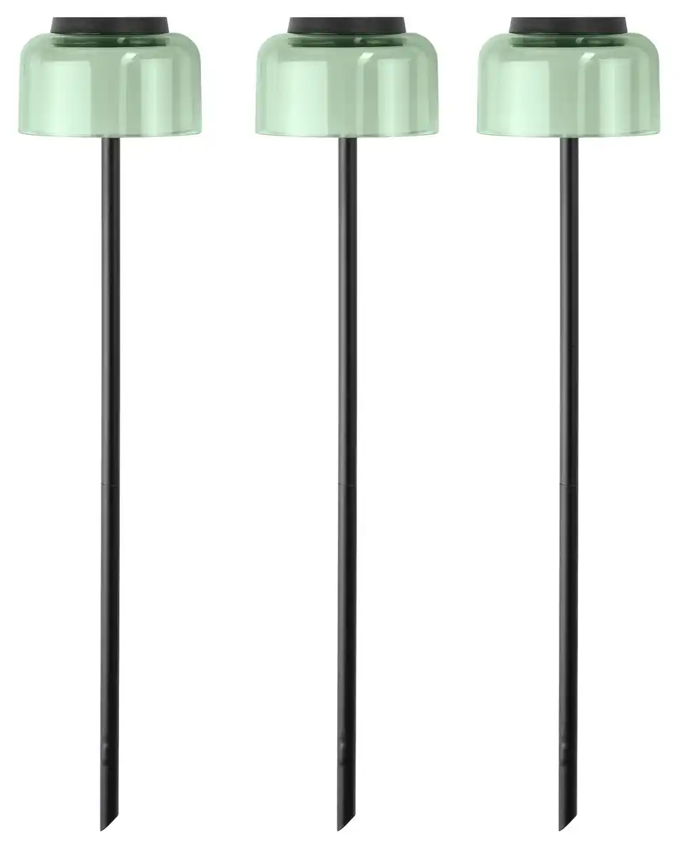 Bild 2 von IDEENWELT Solar-Gartenstecker 3er-Set grün