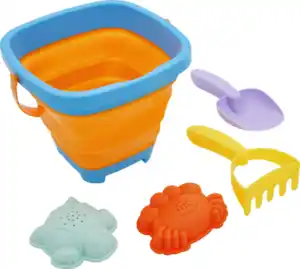 IDEENWELT Eimer mit Spielzeug blau 5-tlg.