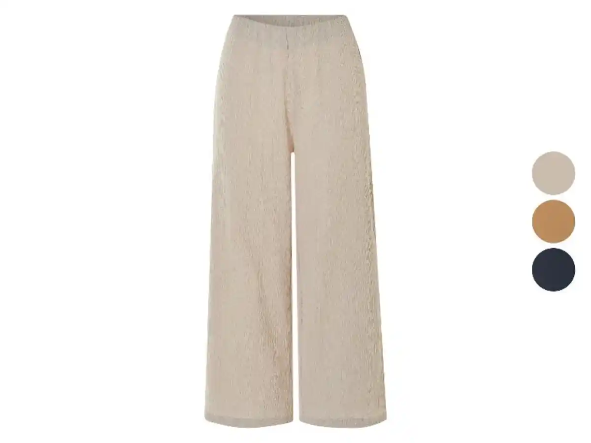 Bild 1 von esmara® Damen Wide-Leg-Hose mit Crinkle-Effekt Damen Wide-Leg-Hose mit Knitterstruktur Damen Crinkle Wide-Leg-Hose