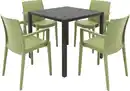 Bild 1 von Grandsoleil Garten-Essgruppe Brunch/Venice 4 Personen Stahl/Kunststoff mit Armlehne olivgrün/schwarz