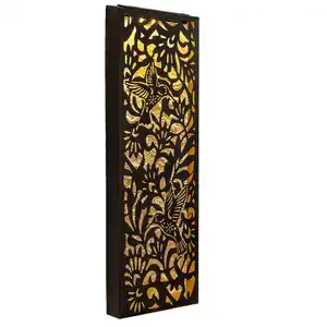 LED-Solar-Wandbild, ca. 20 x 5 x 61 cm - Kolibri